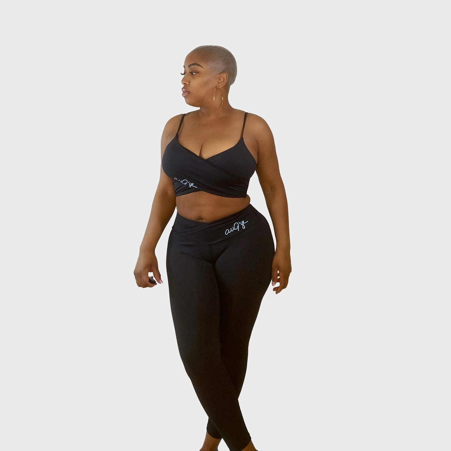 Nobody’s Fool Women's Two Piece Black Crisscross Crop Top